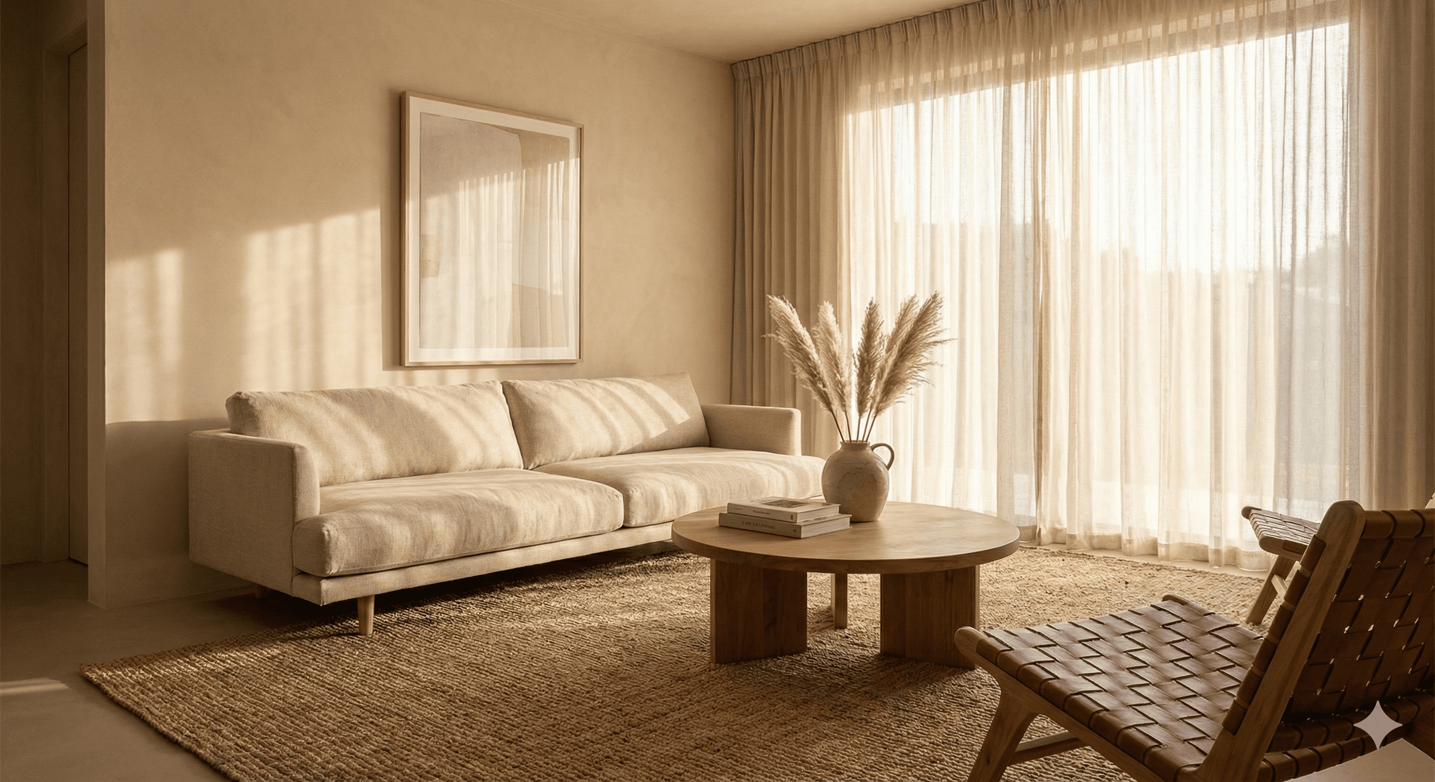 Serene minimalist living space